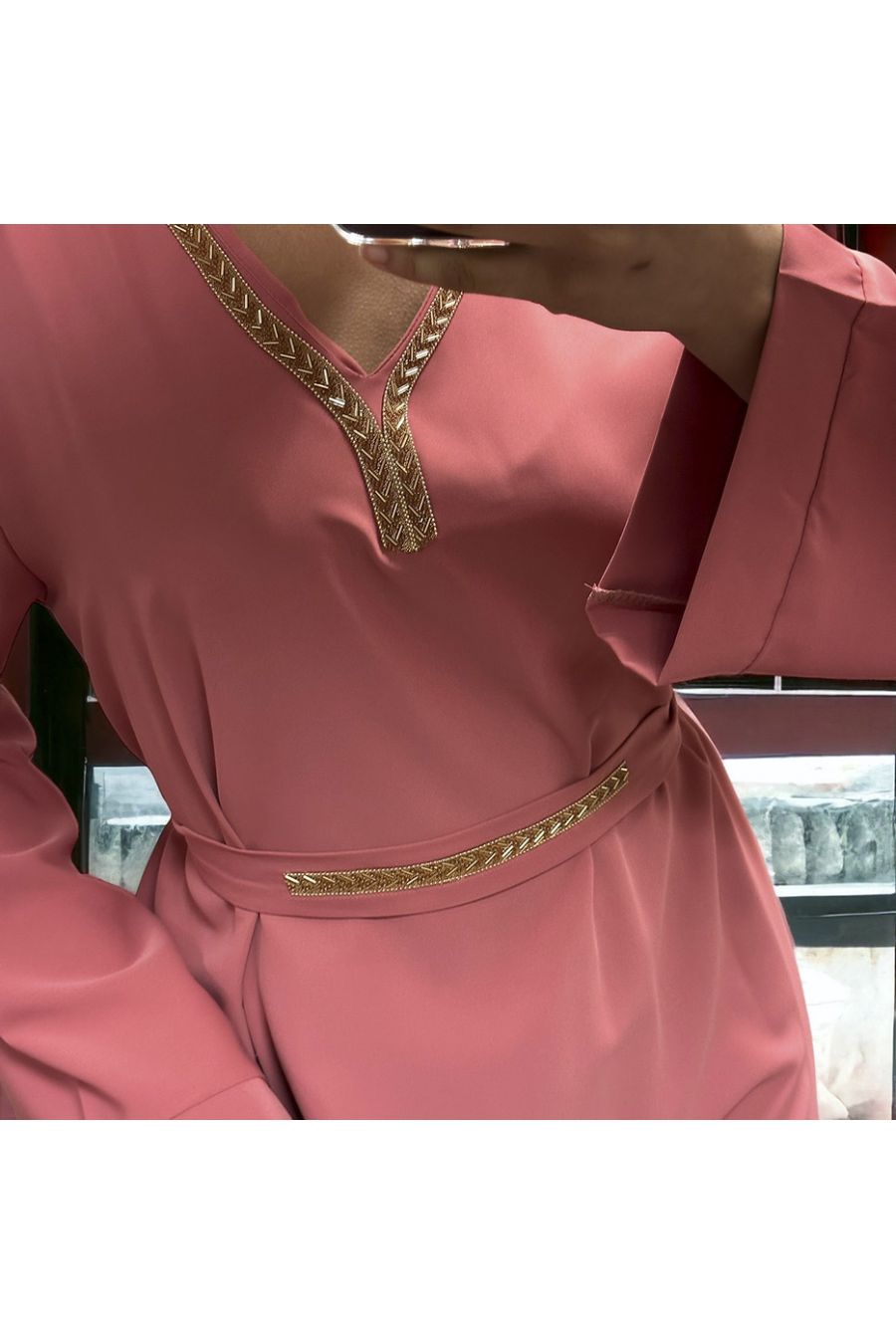 Abaya Rania corail - 5