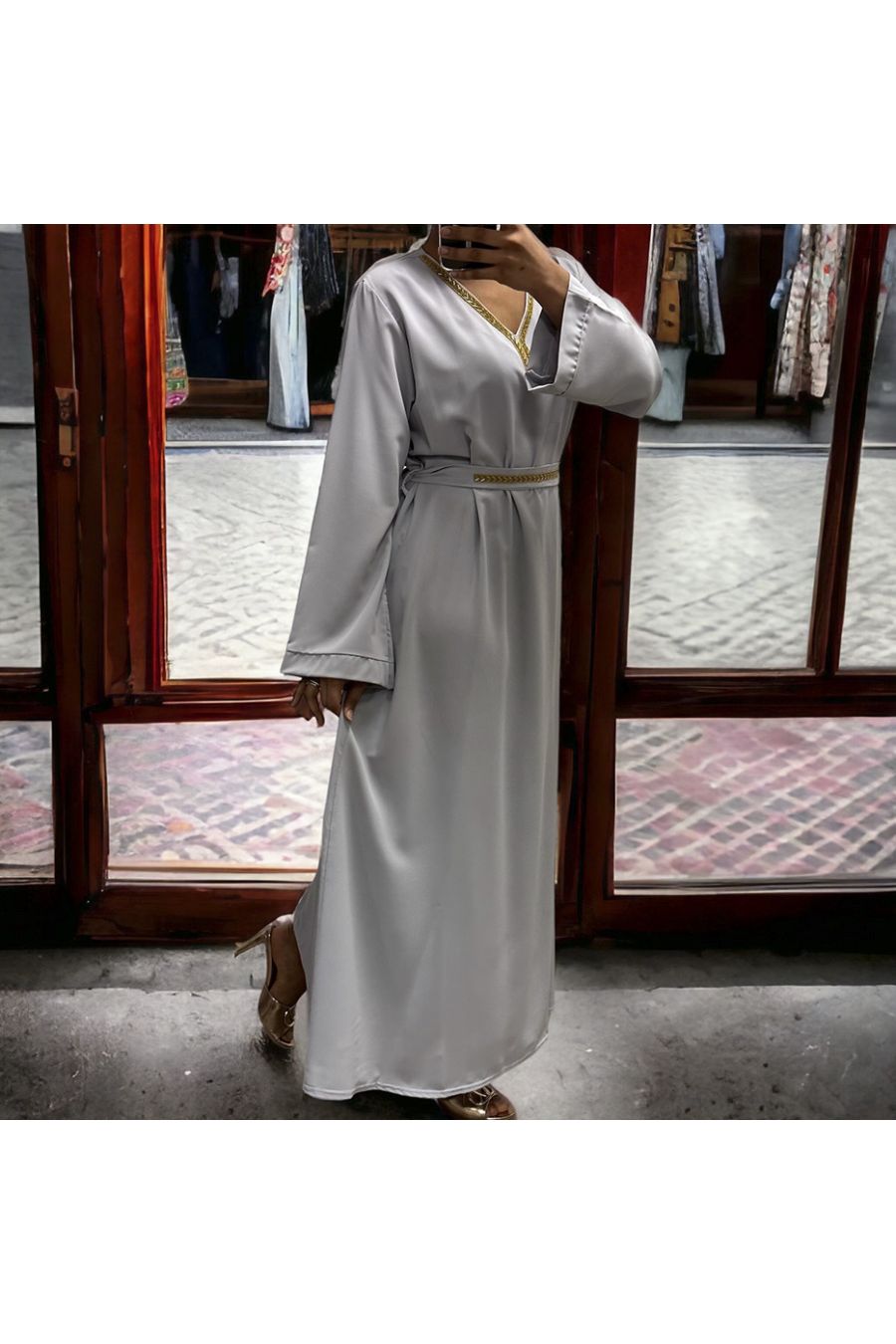 Abaya Rania gris - 1