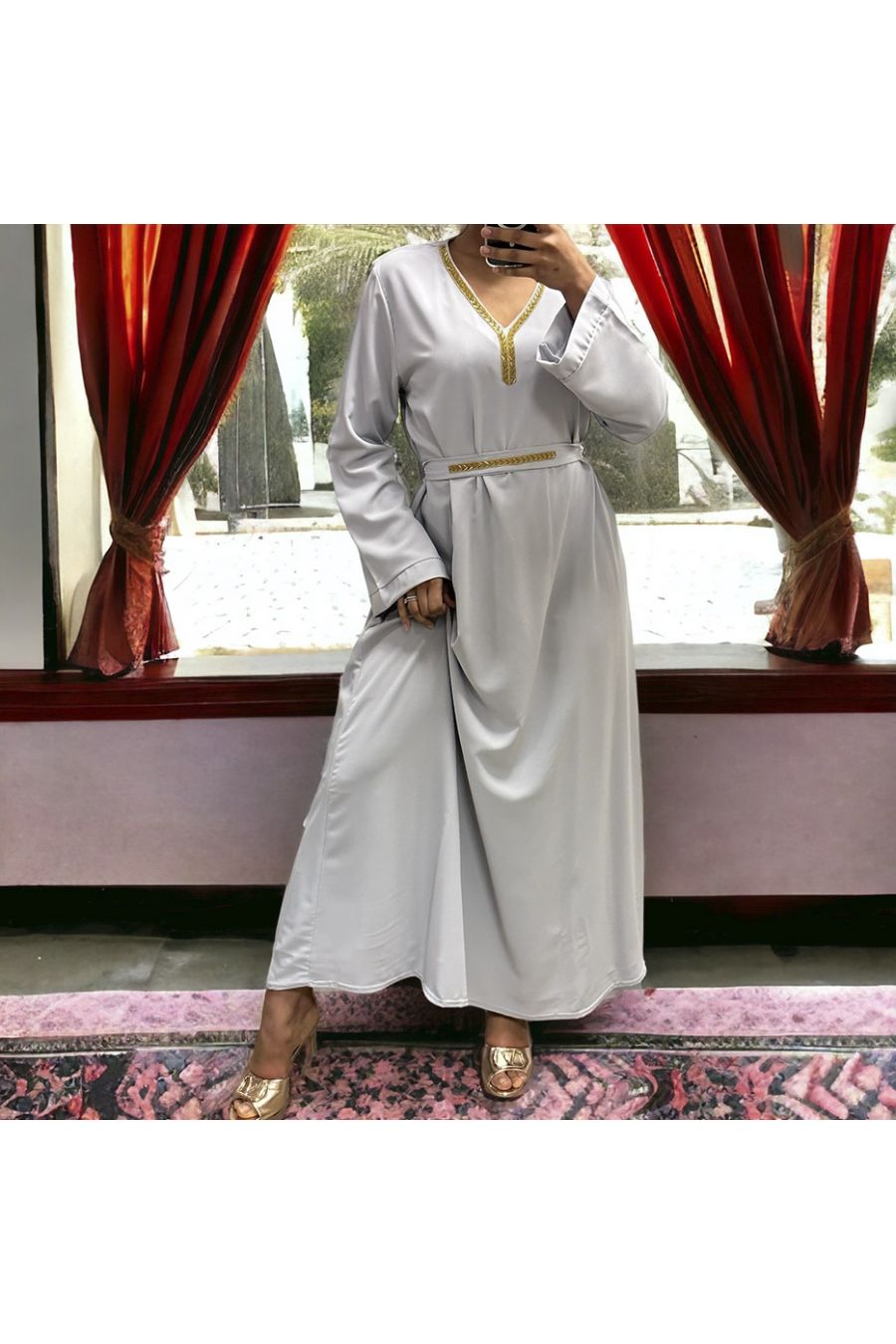 Abaya Rania gris - 3