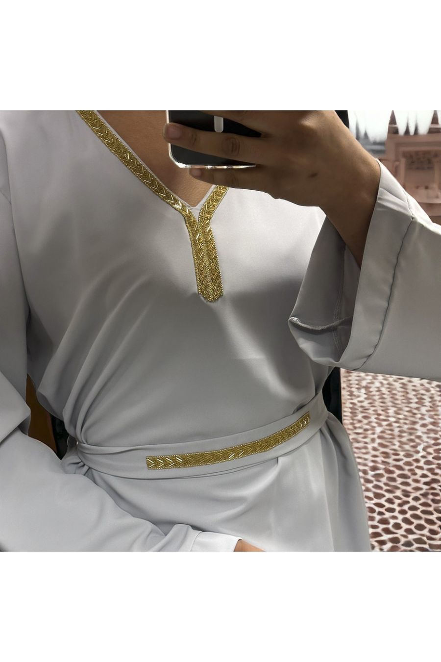 Abaya Rania gris - 4