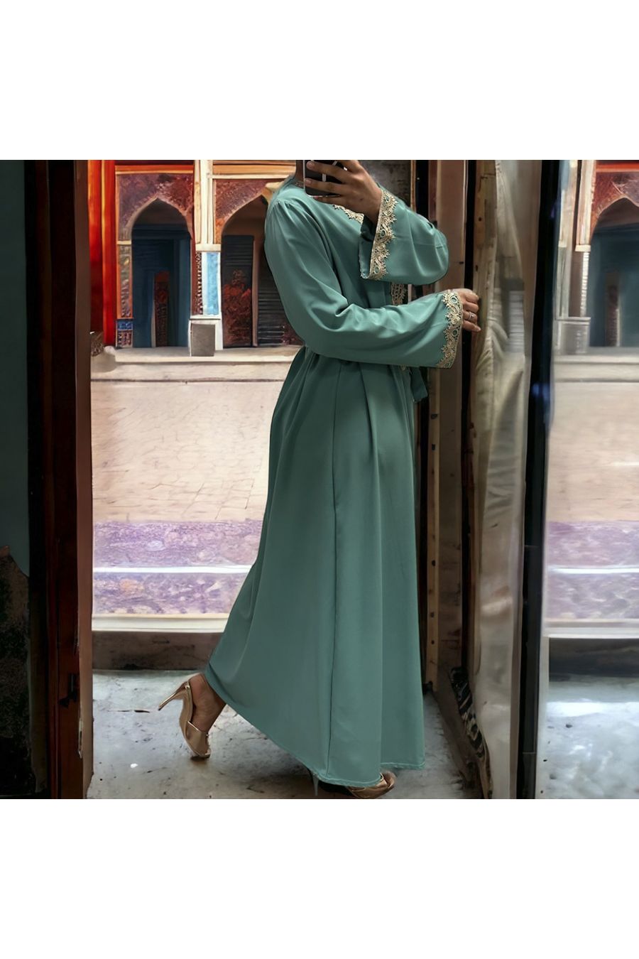 Abaya Layla watergroen - 1