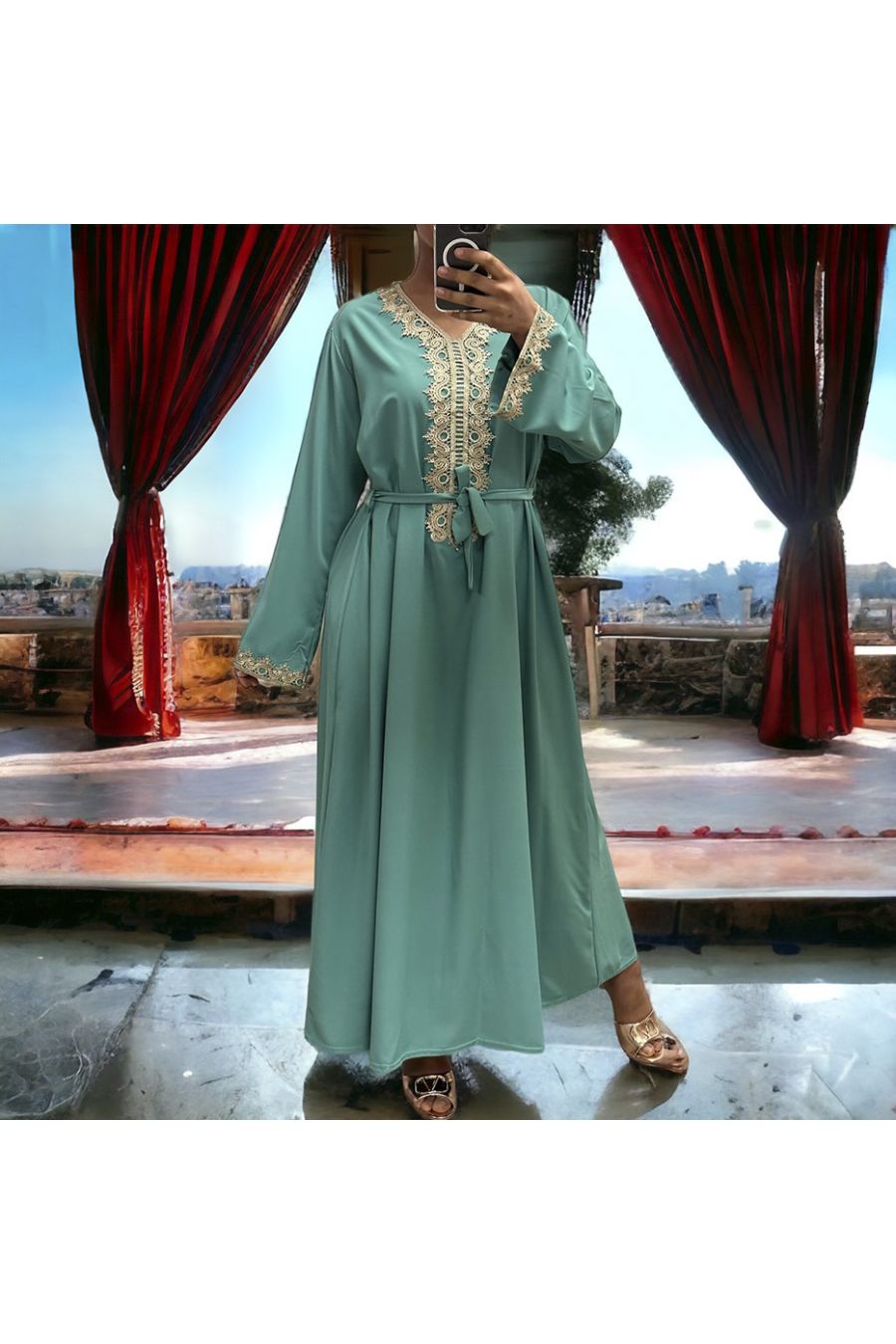 Abaya Layla water green - 2