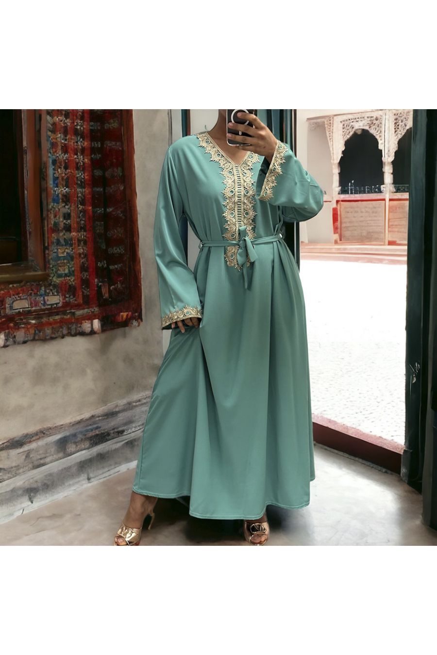Abaya Layla watergroen - 3