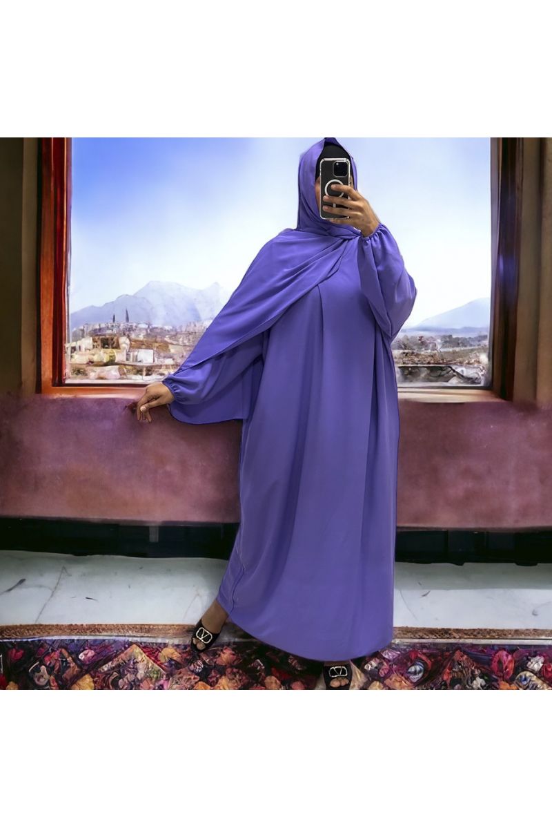 Abaya lilac with integrated veil in vitamin color - 2