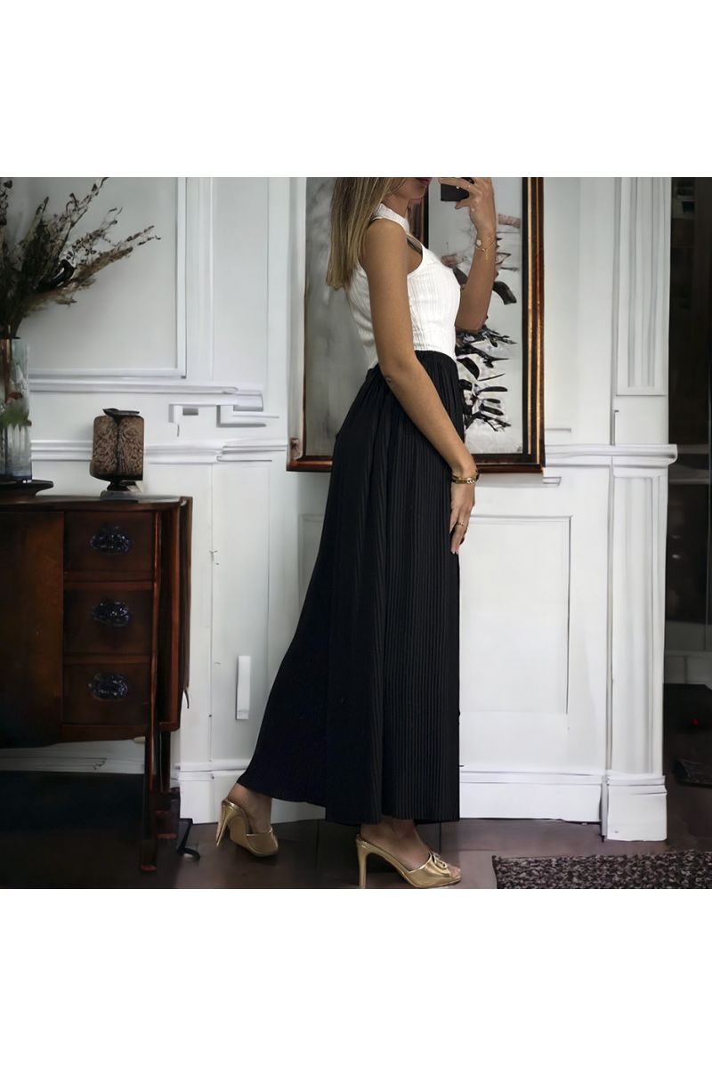 Pantalon palazzo plissé noir ultra évasé d'iltalie allant jusqu'au 54 - 1