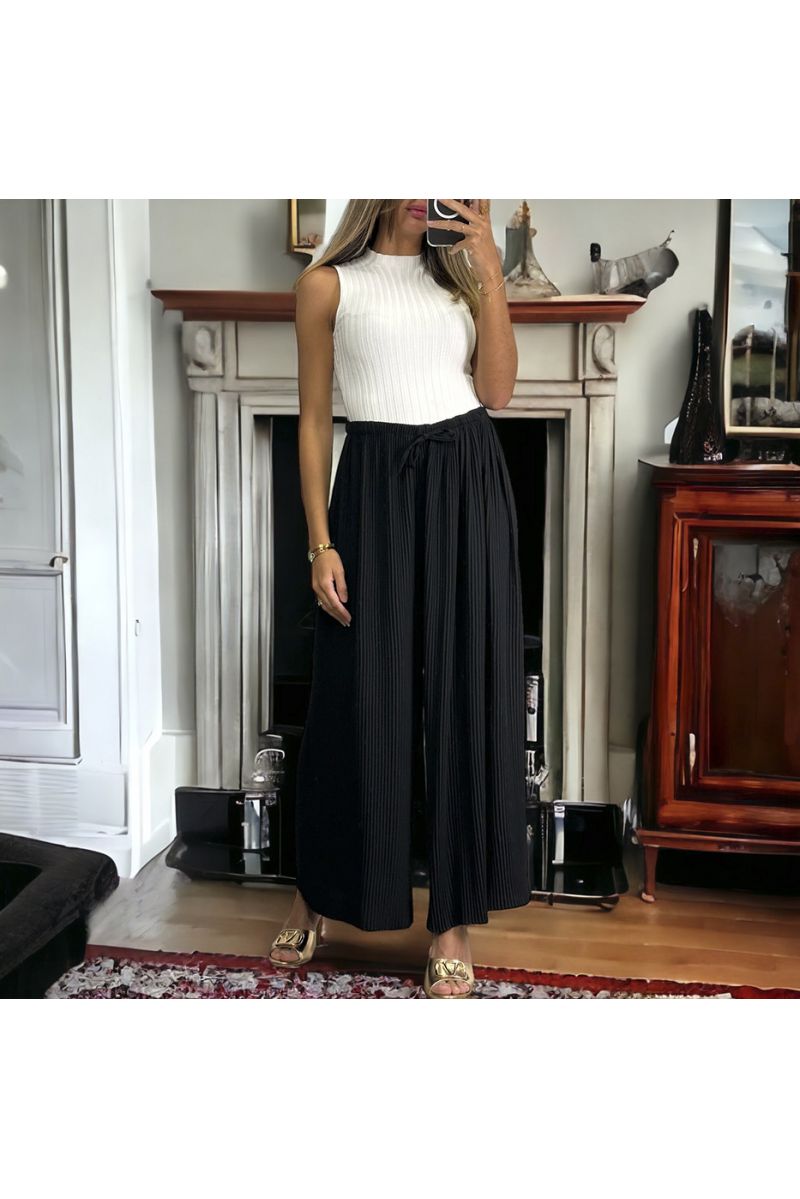 Pantalon palazzo plissé noir ultra évasé d'iltalie allant jusqu'au 54 - 2