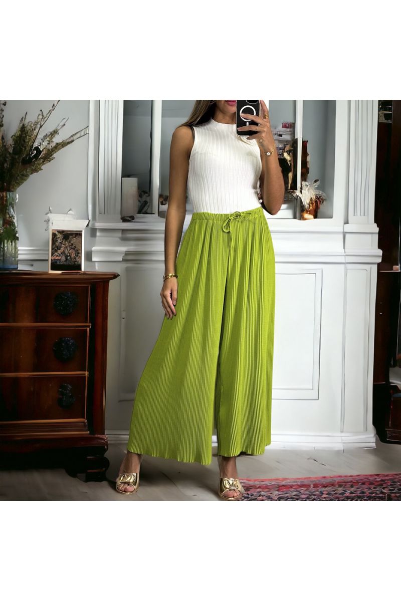 Ultra flared anise pleated palazzo pants from Italy up to size 54 - 1