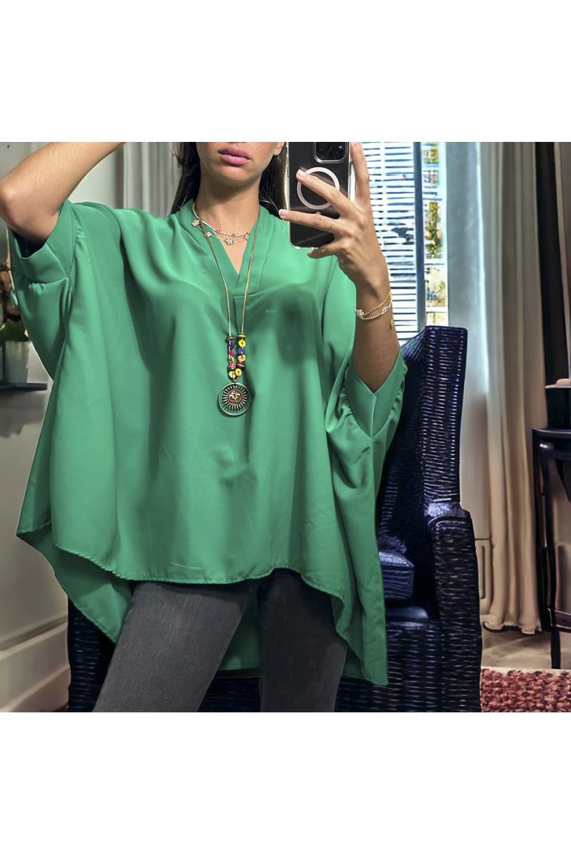 Groene oversized tuniek met ketting - 2