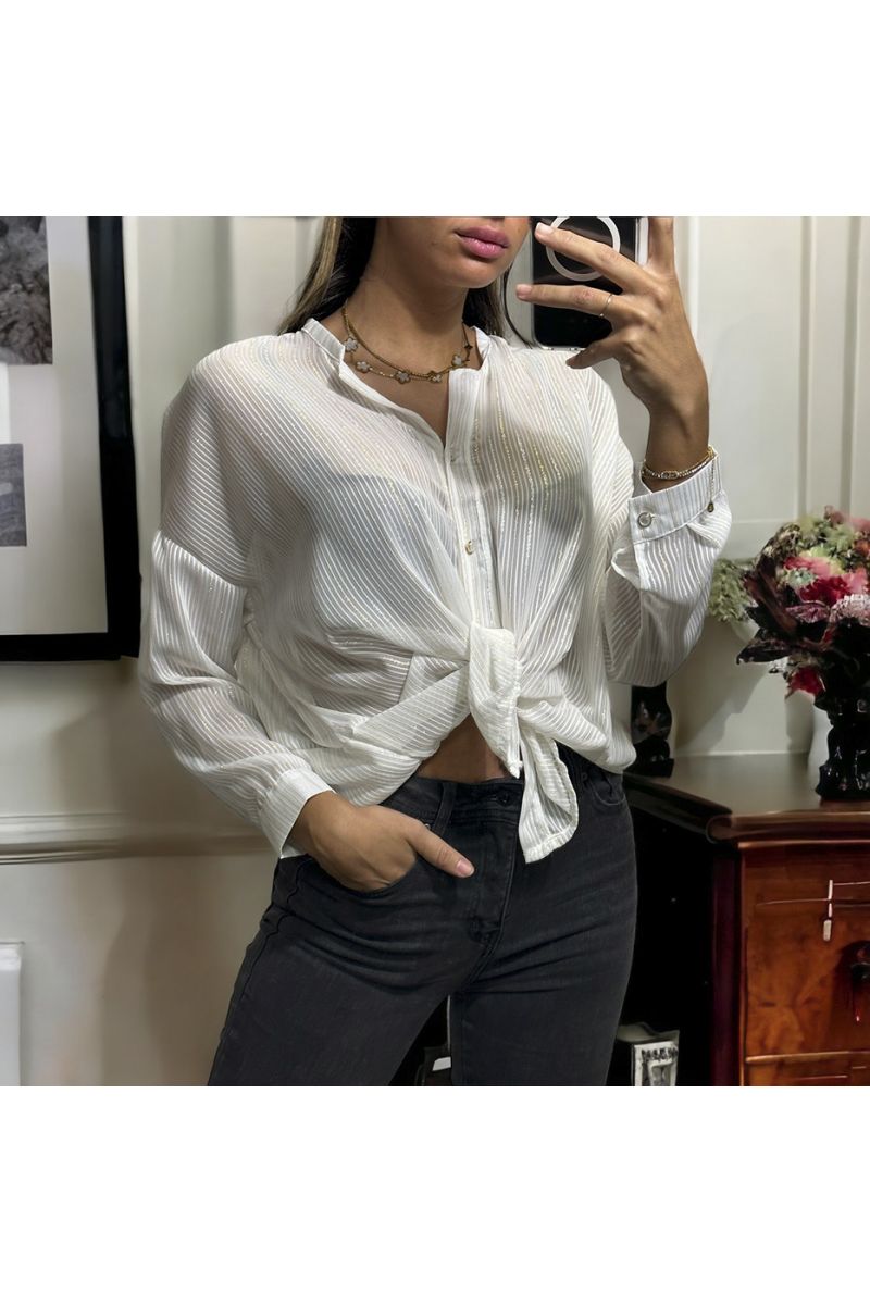Sublime white shirt in gold thread - 2