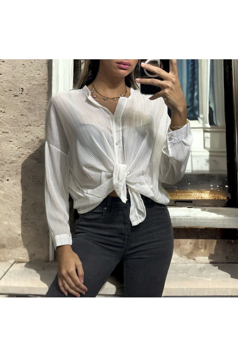 Sublime white shirt in gold thread - 3