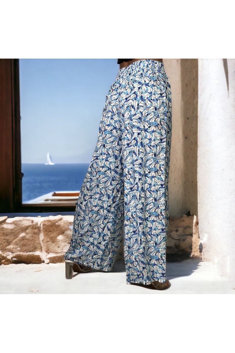Plus Size Royal Leaf Palazzo Pants - 1