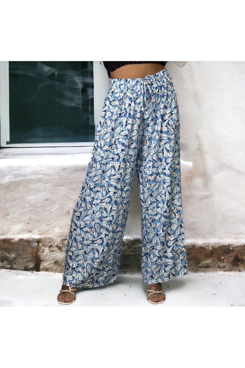 Plus Size Royal Leaf Palazzo Pants - 2