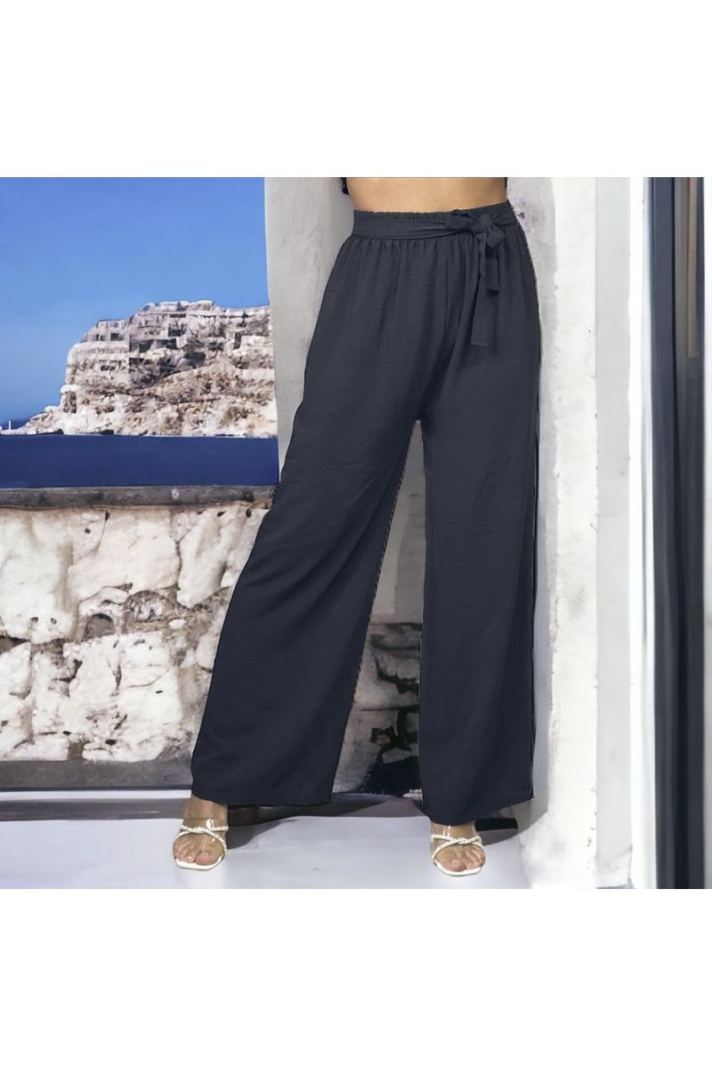 Very chic and falling black palazzo pants - 2