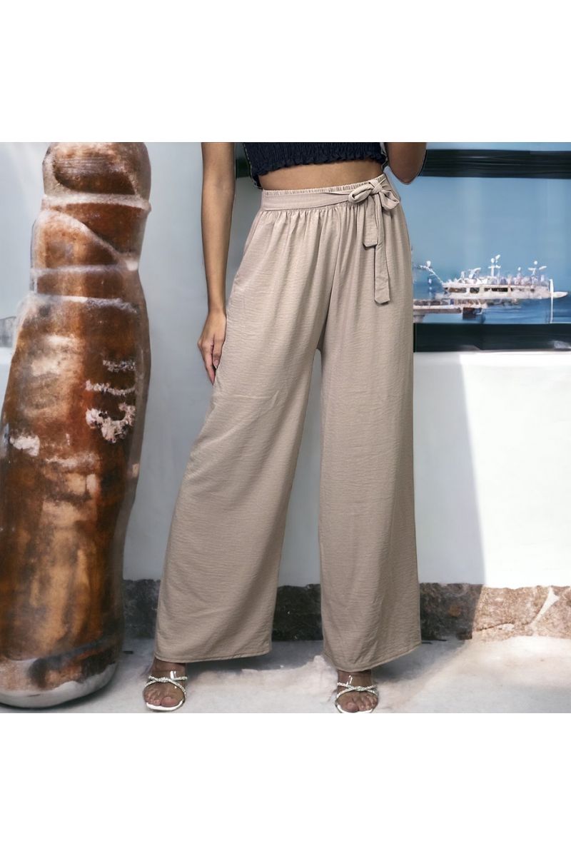 Very chic and falling taupe palazzo pants - 2