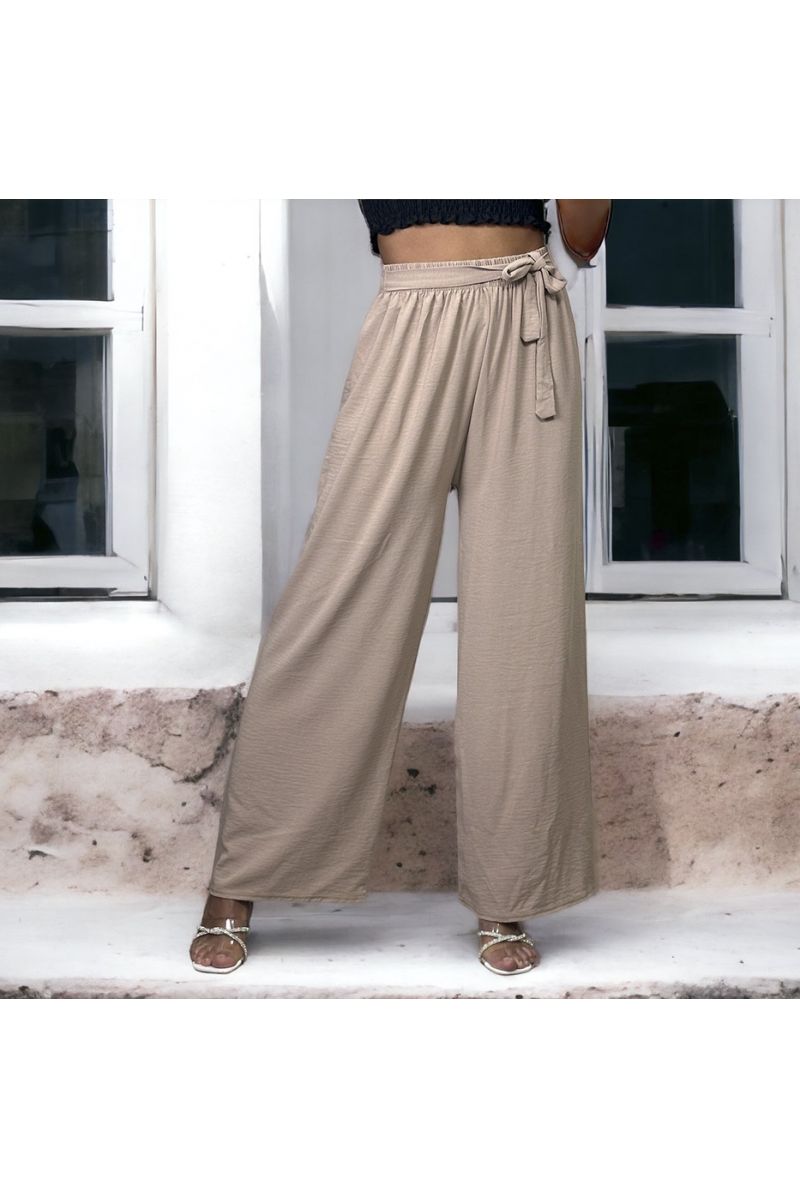 Very chic and falling taupe palazzo pants - 3