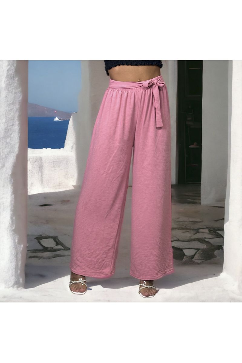 Pantalon palazzo rose très chic et tombant - 1