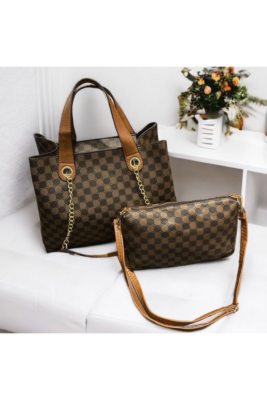 Mega Promo Brown handbag sold as a duo - 1