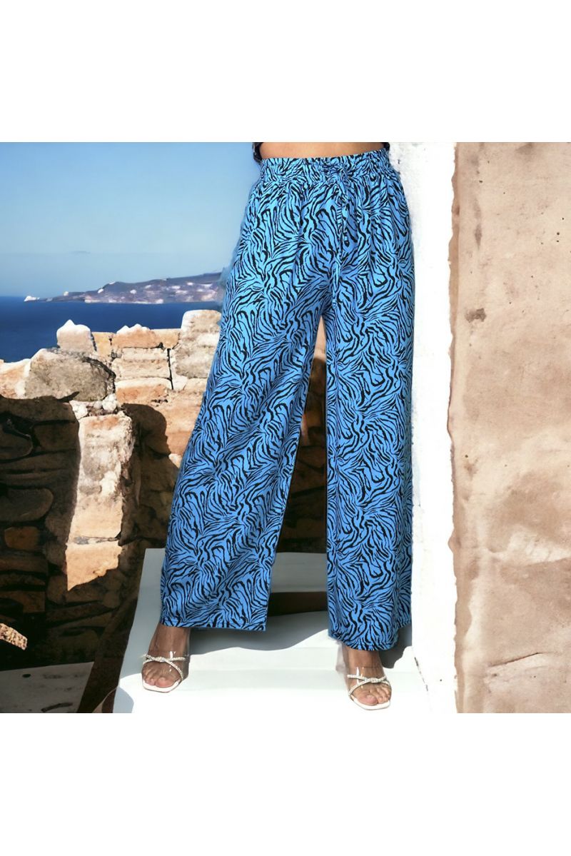 Pantalon palazzo royal motif zèbre - 1