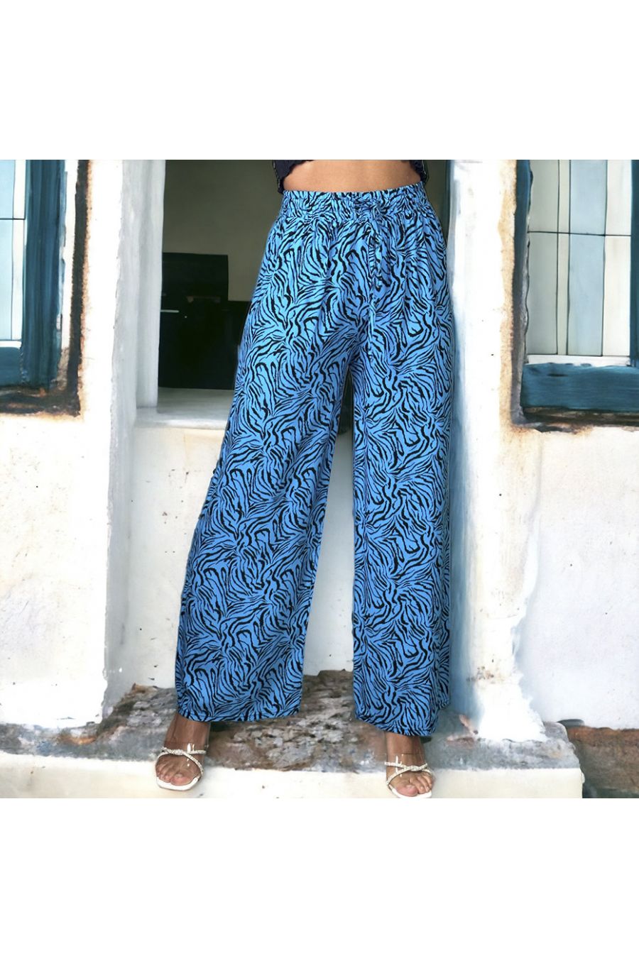 Royal zebra print palazzo trousers - 2