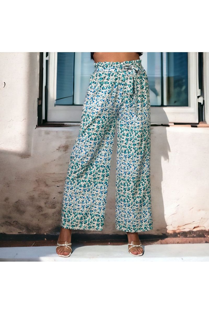 Floral pattern duck palazzo trousers - 2