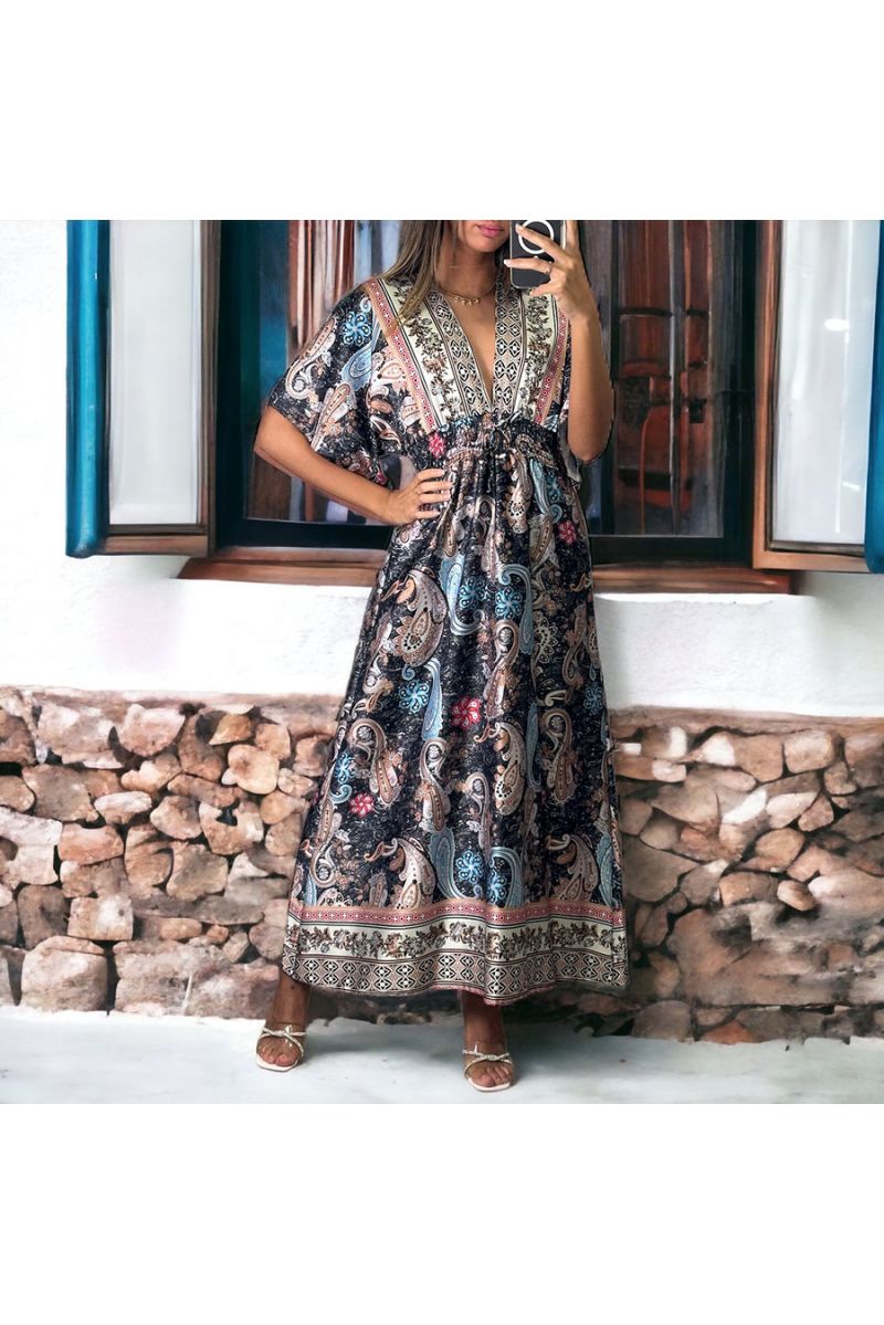 Robe satiné noir - 1