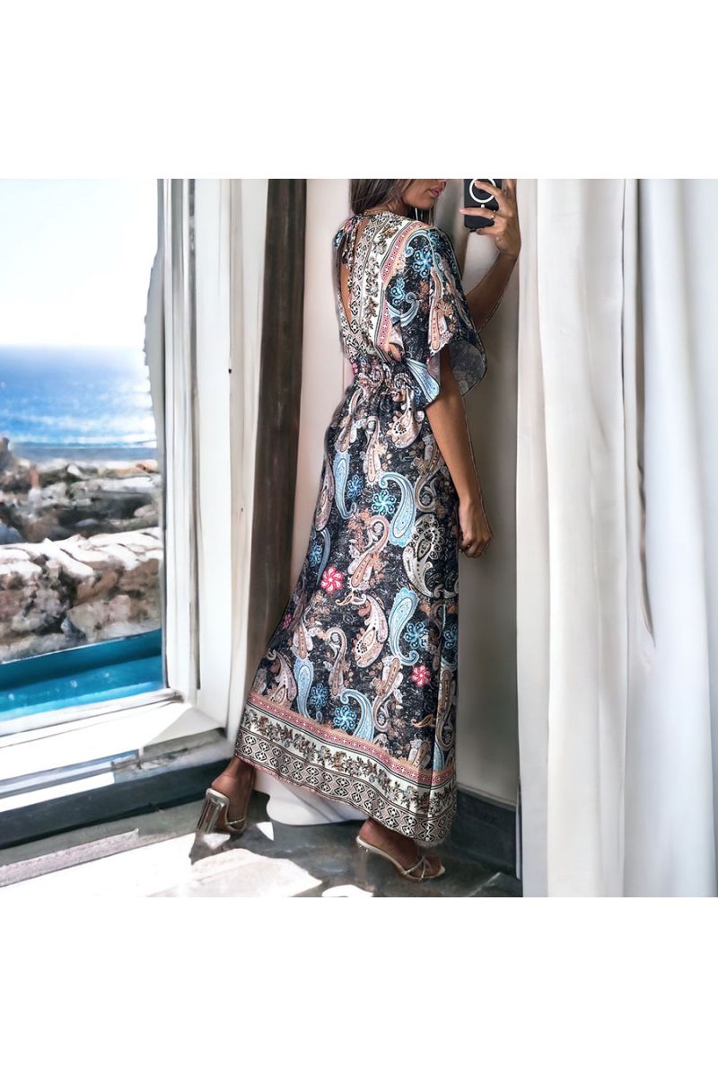 Robe satiné noir - 3