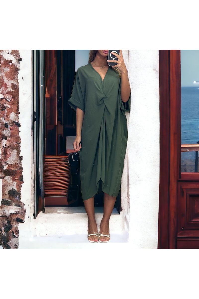 Robe kaki torsadé  - 1