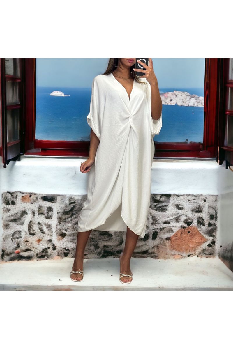Robe blanche torsadé  - 1