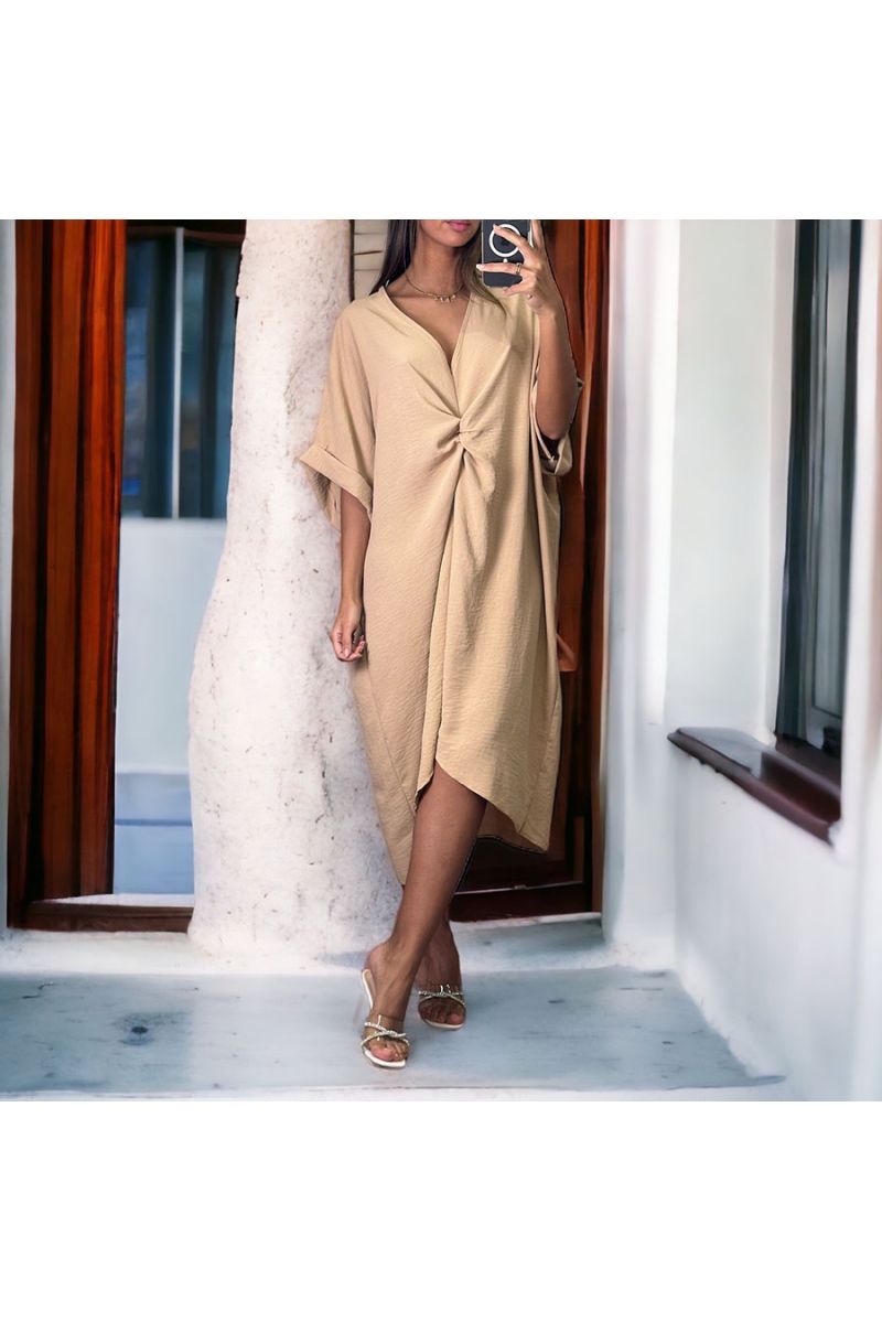 Robe taupe torsadé  - 1