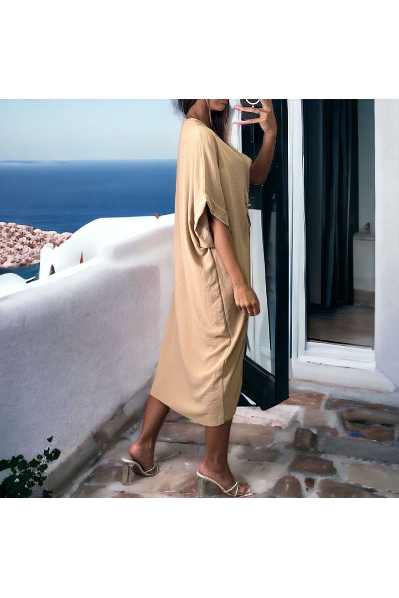 Robe taupe torsadé  - 2