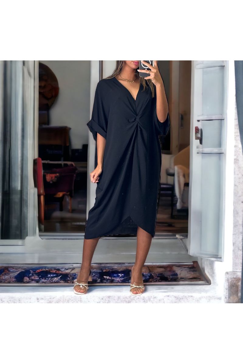 Robe noir torsadé  - 1