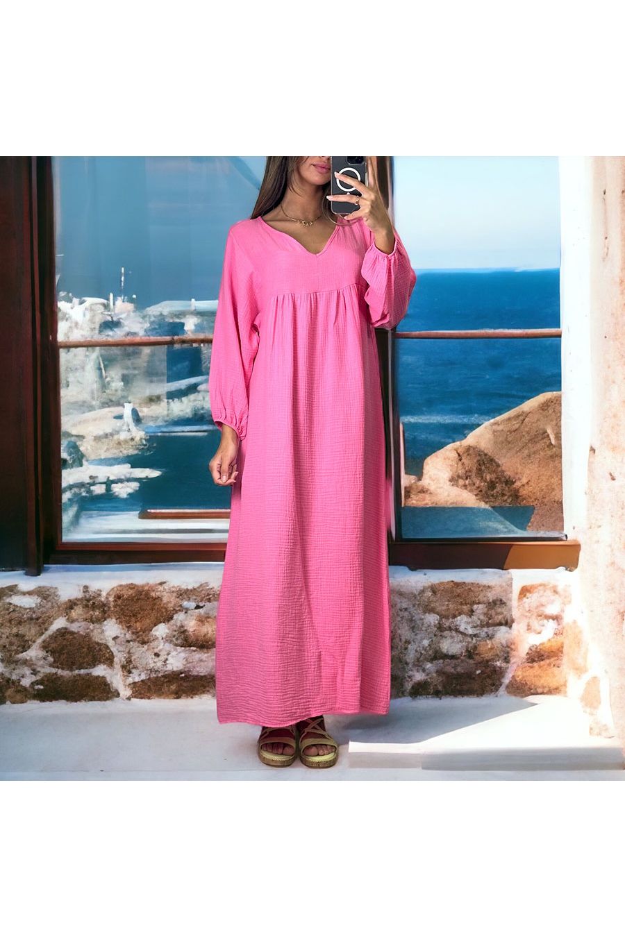 Long fuchsia dress - 1