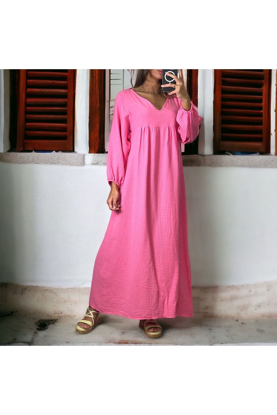 Long fuchsia dress - 2