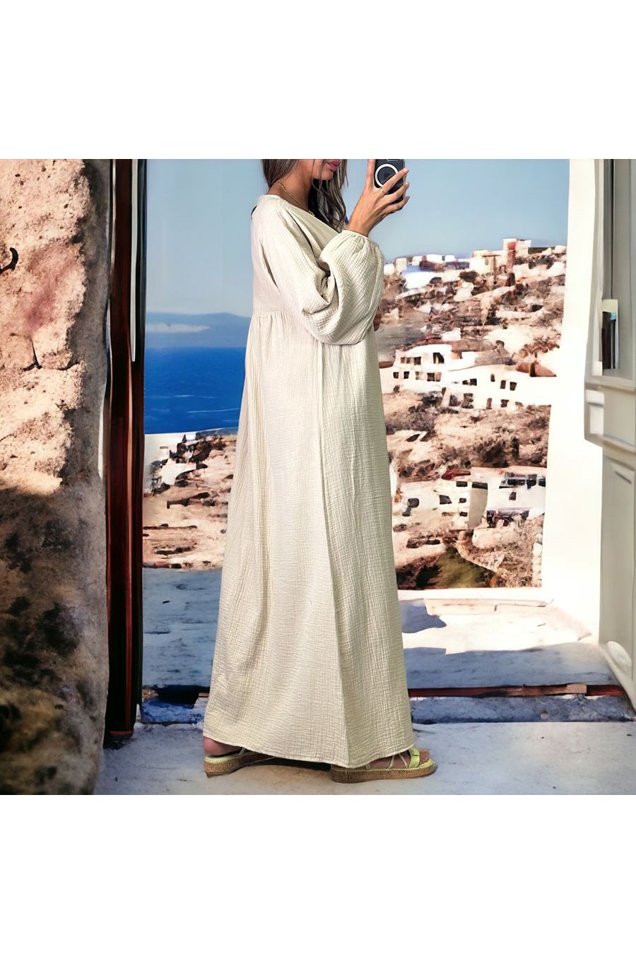 Longue robe beige - 2