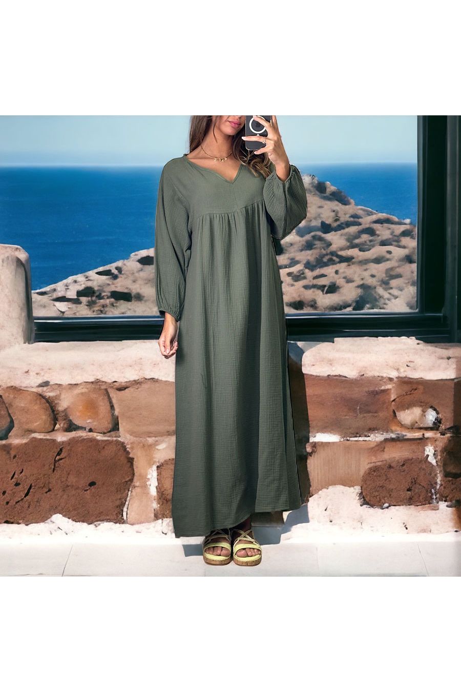 Long khaki dress - 1