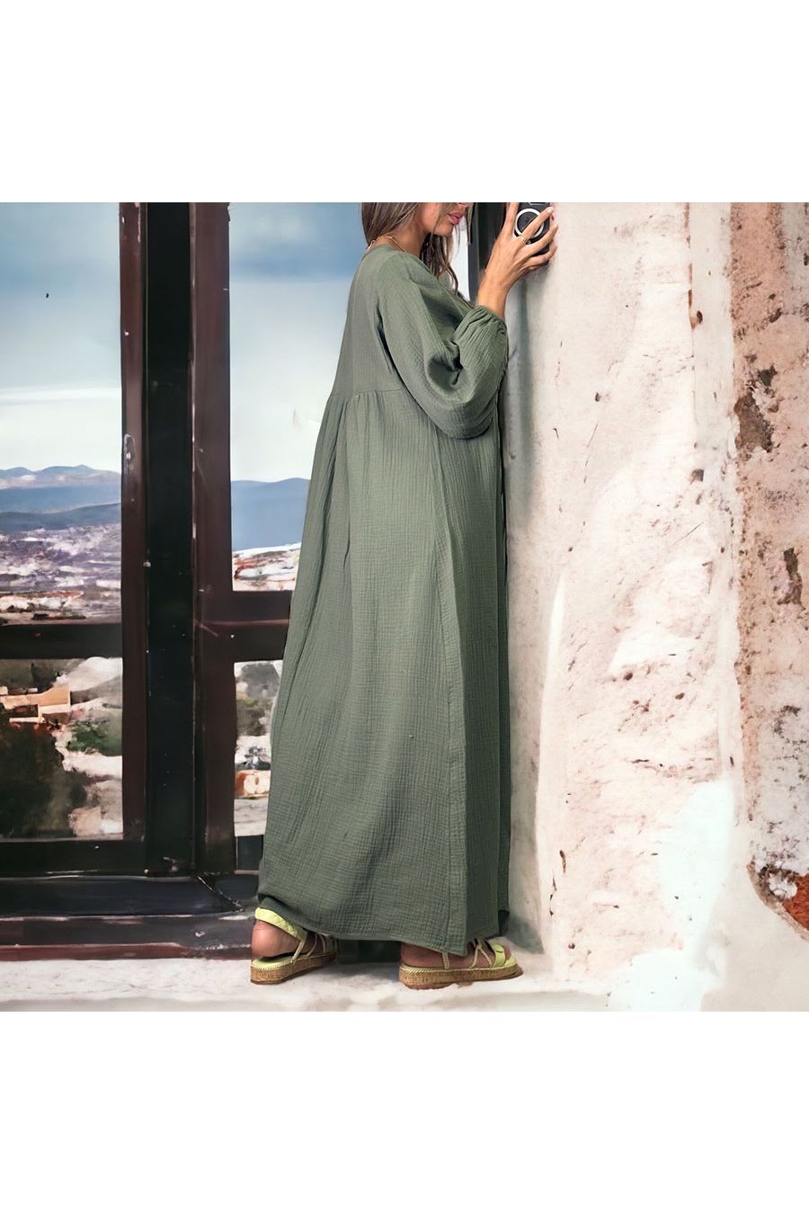 Longue robe kaki - 2