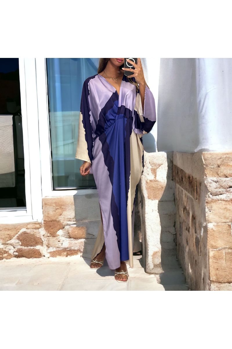 Longue robe lila satiné - 1 Longue robe lila satiné - 1