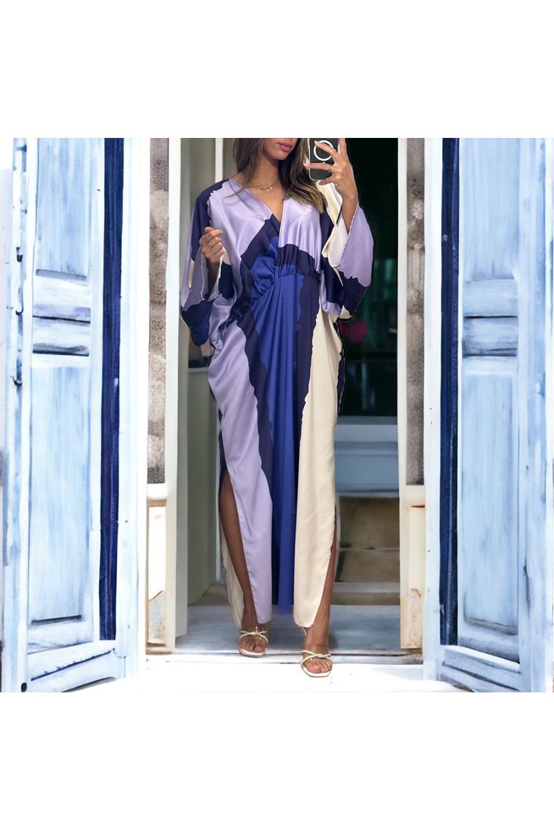 Longue robe lila satiné - 2 Longue robe lila satiné - 2