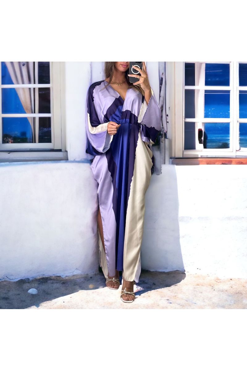 Longue robe lila satiné - 3 Longue robe lila satiné - 3