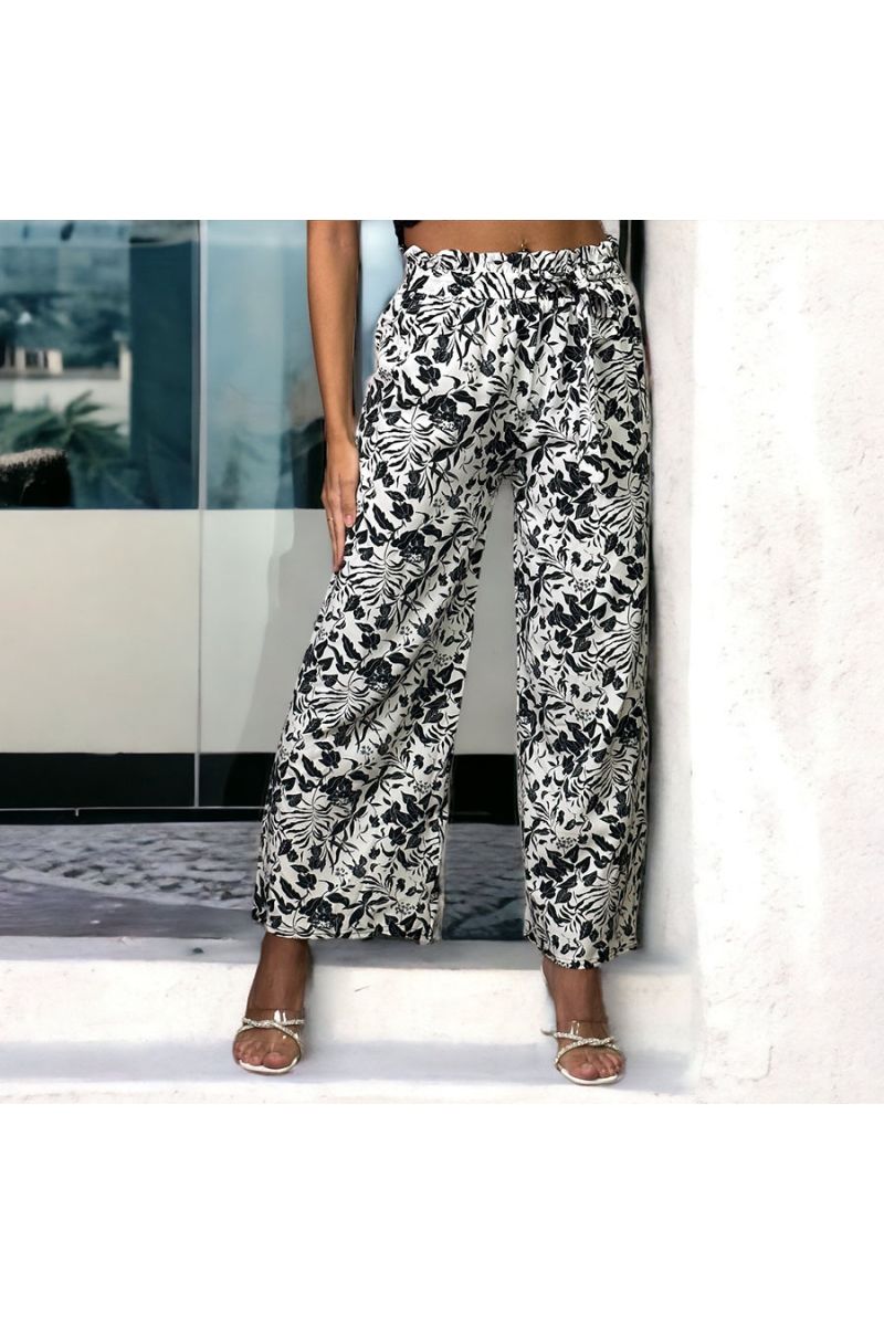 White floral print palazzo pants - 2 White floral print palazzo pants - 2