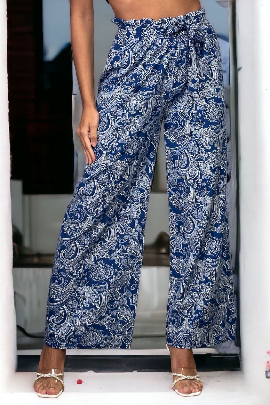 Pantalon palazzo marine imprimé - 2