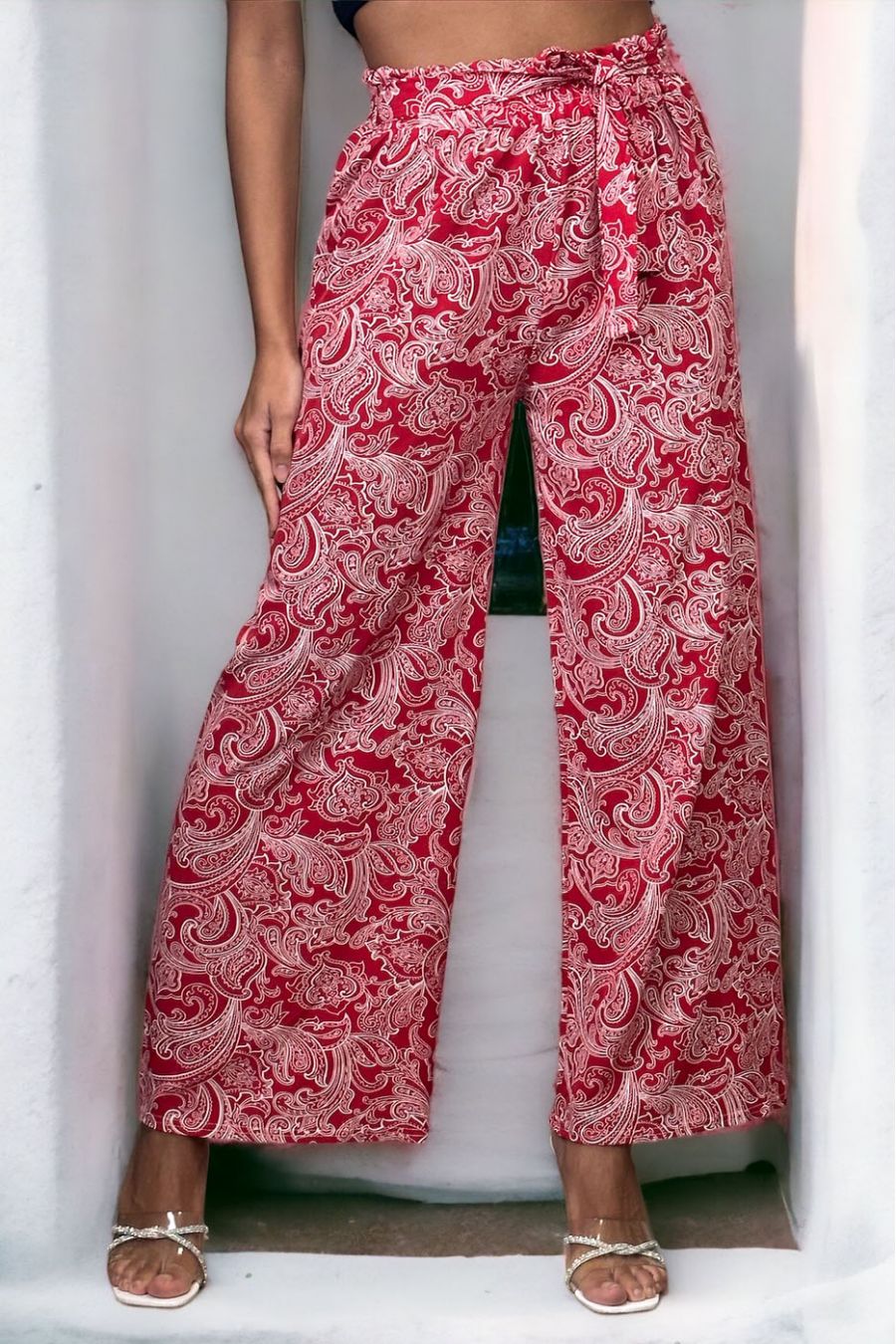 Black pleated palazzo pants - 3