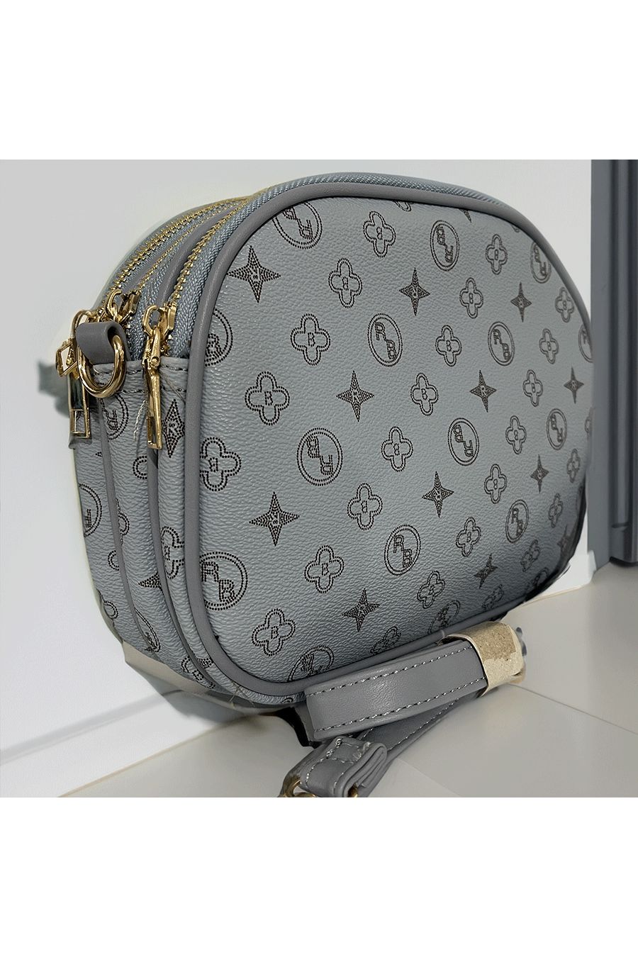 Blue handbag with 3 closures - 1