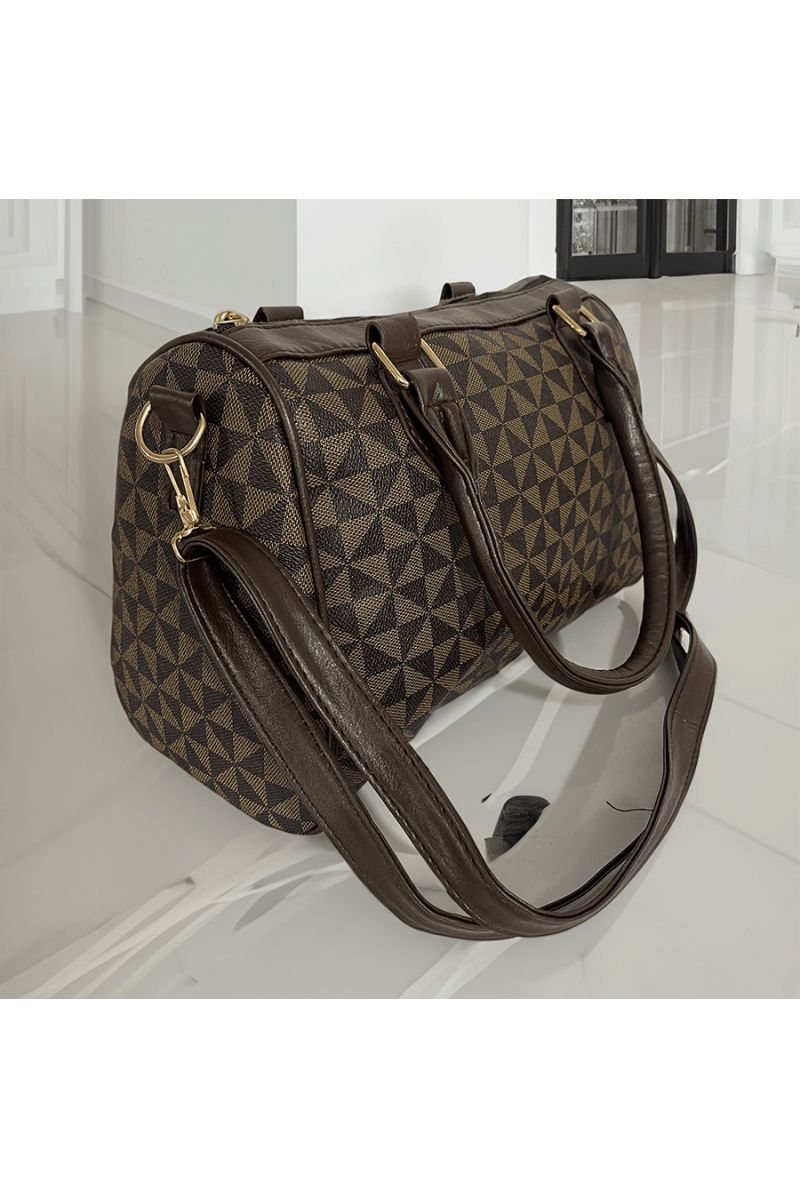 Brown bowling handbag - 1