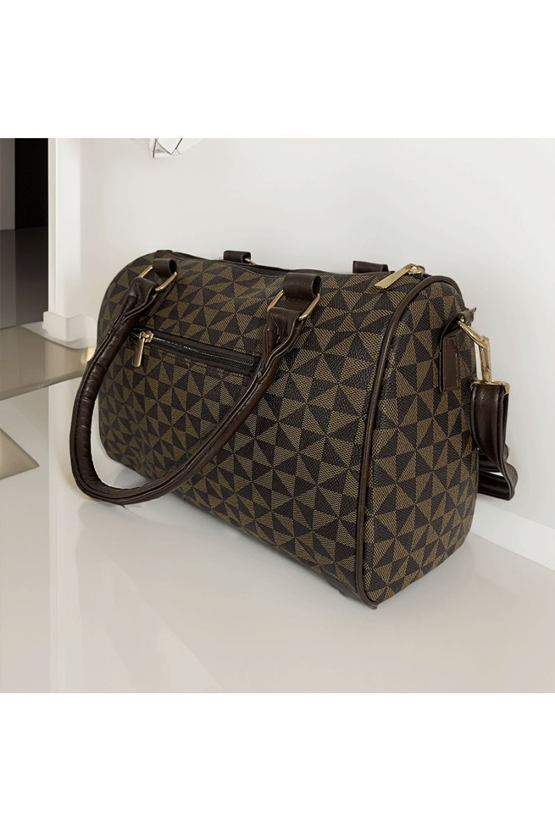 Brown bowling handbag - 2