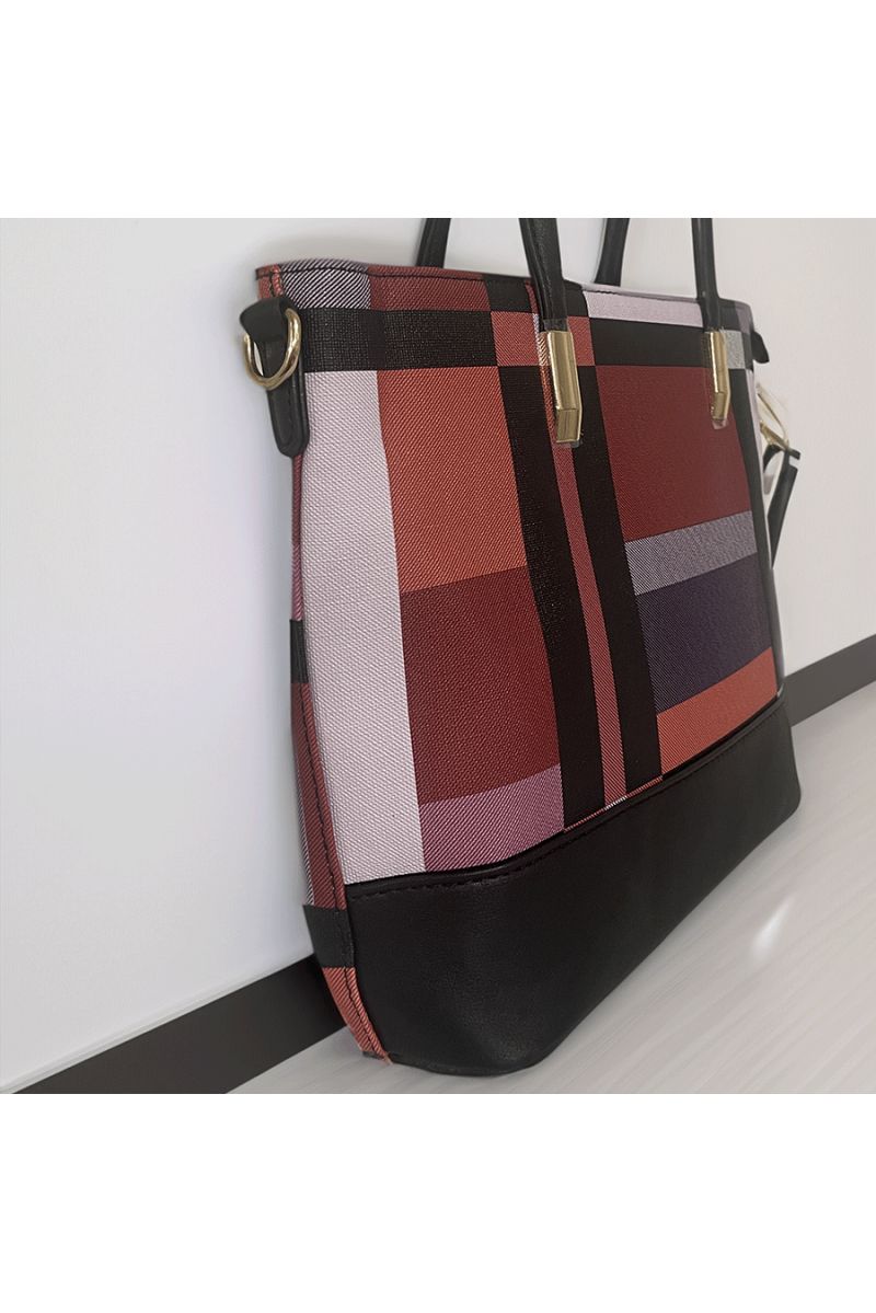 Geruite rode handtas - 2