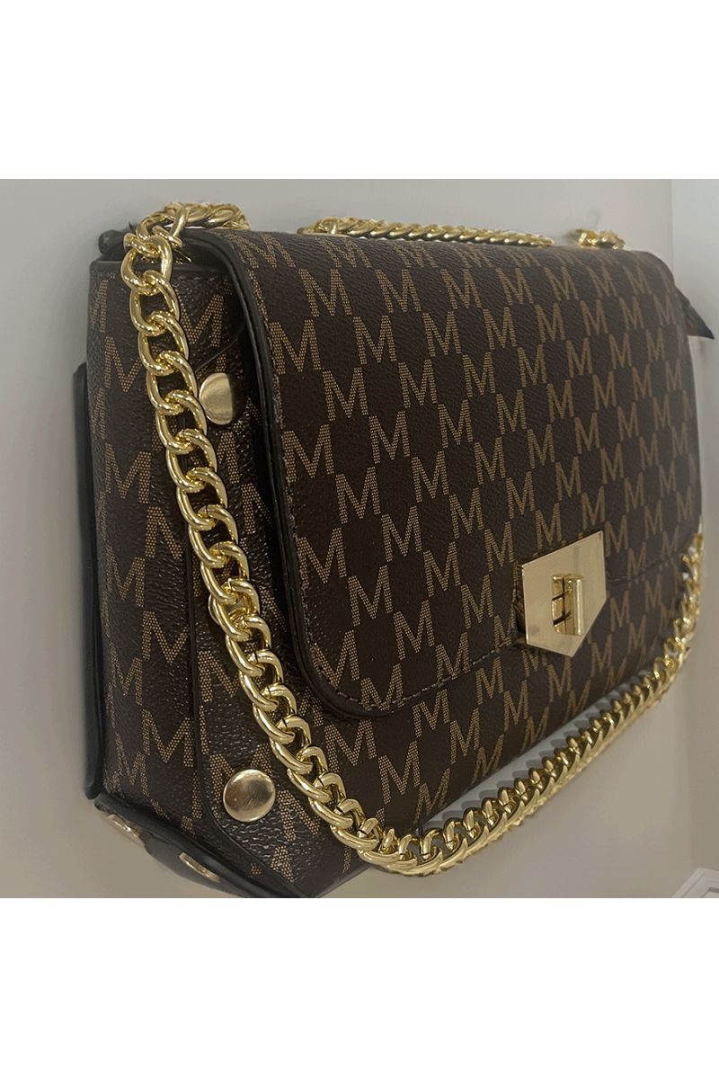 Brown handbag with M motif - 2