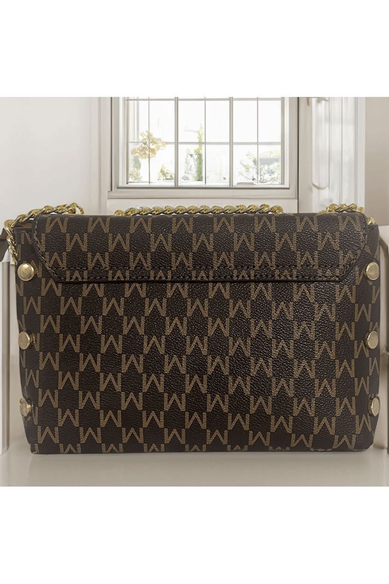 Sac à main marron à motif M - 3 Sac à main marron à motif M - 3