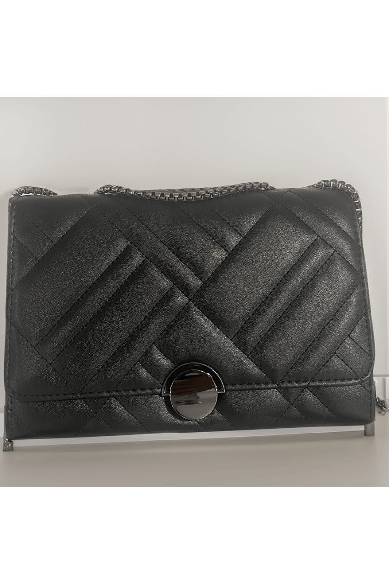Black quilted handbag - 1