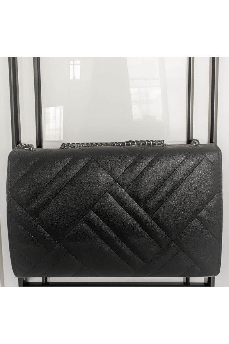 Sac à main noir matellasé - 3
